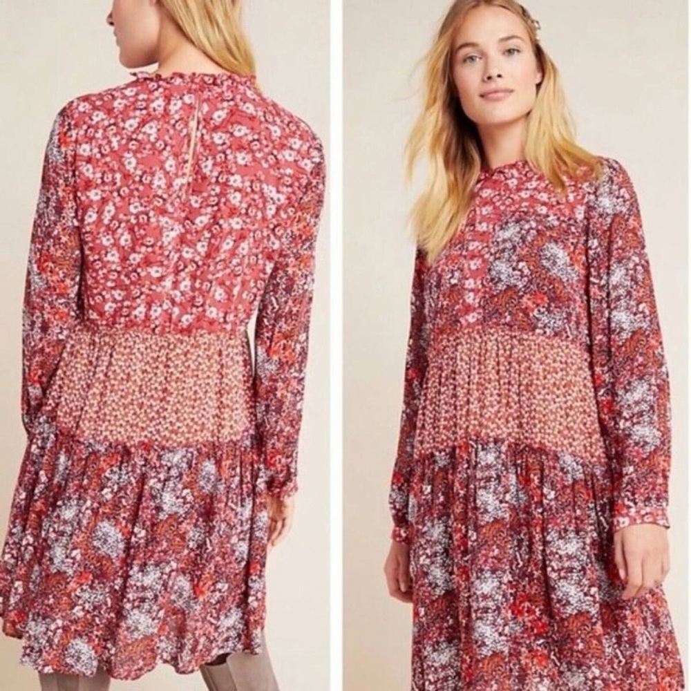 Anthropologie Maeve Esther Tiered Tunic Dress - Size XSmall